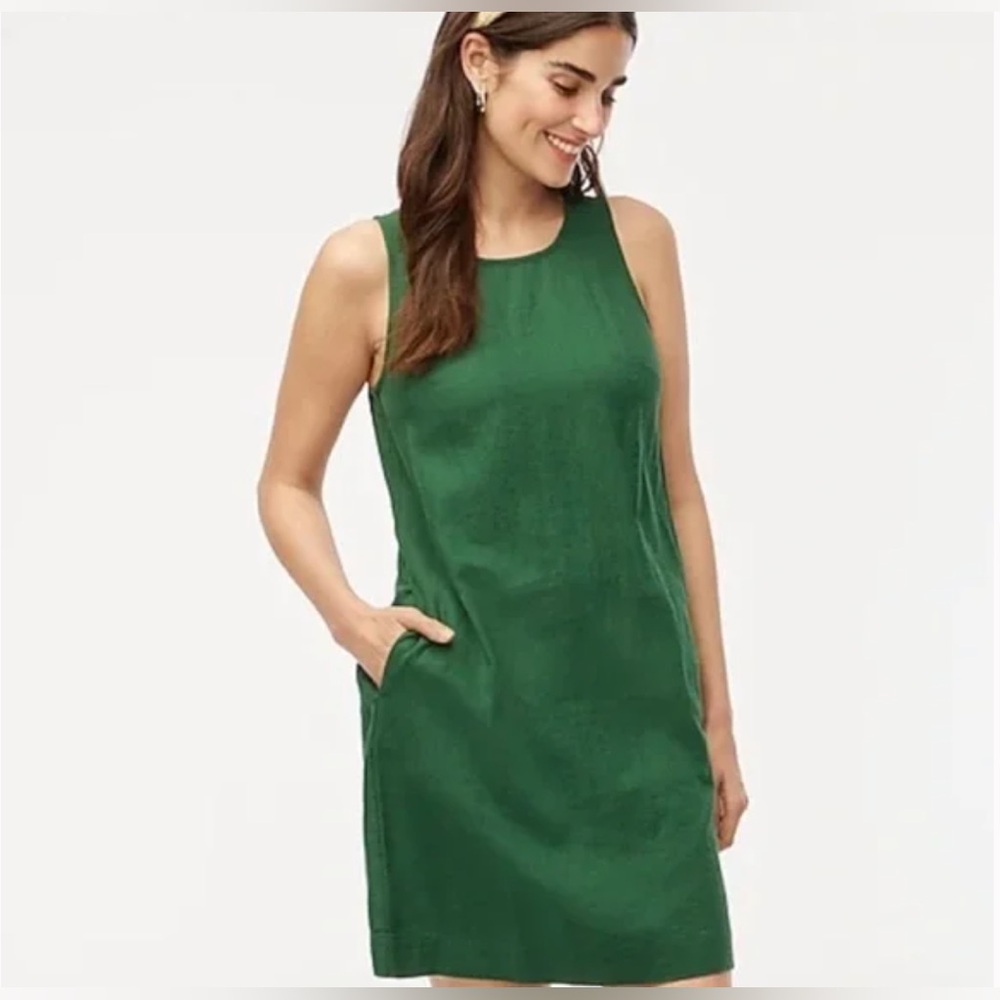 NWT J Crew linen-blend shift mini dress CA407 Sz 12